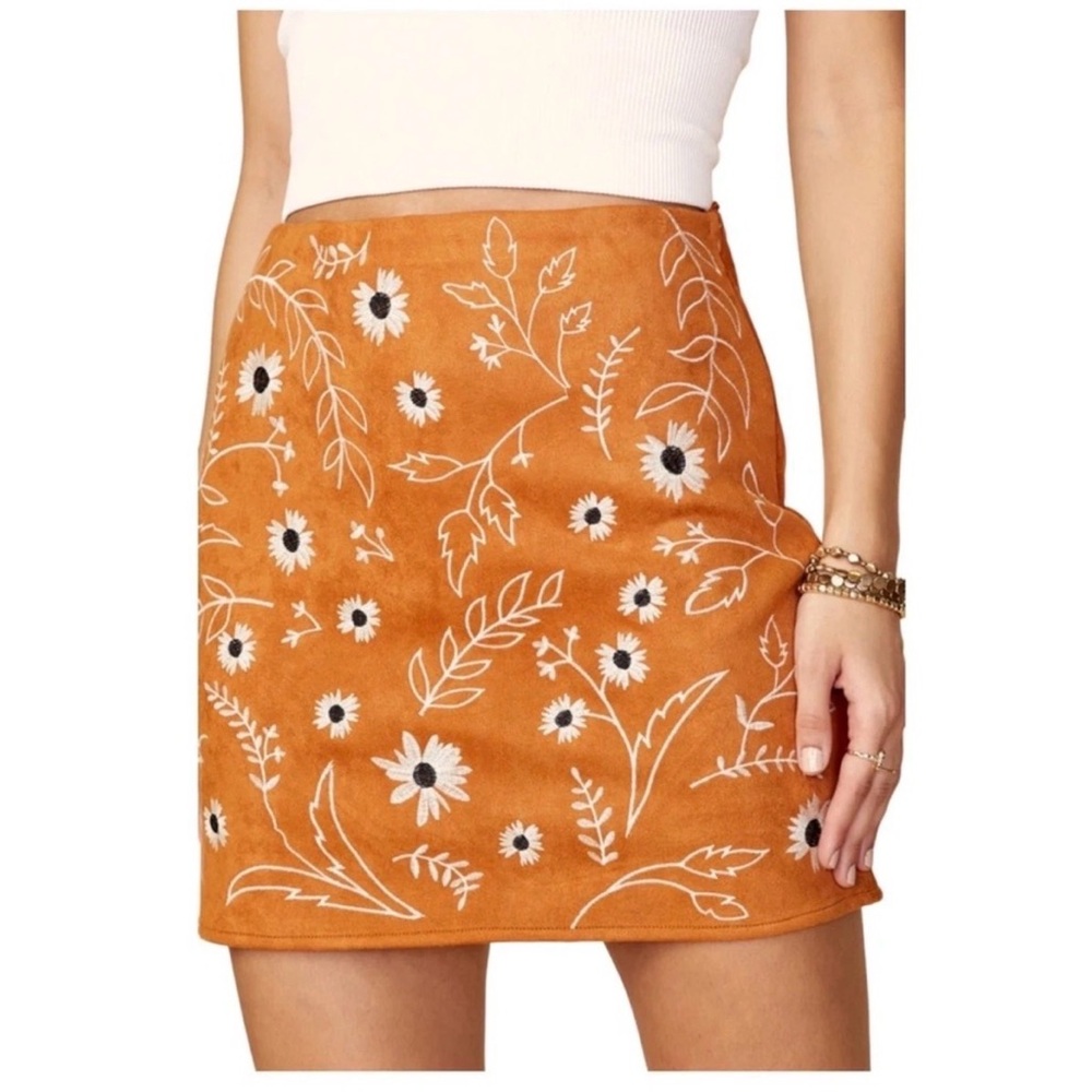 Miami Orange Floral Mini Skirt
